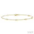 Petite Baguette Diamond Station Fashion Chain Bracelet