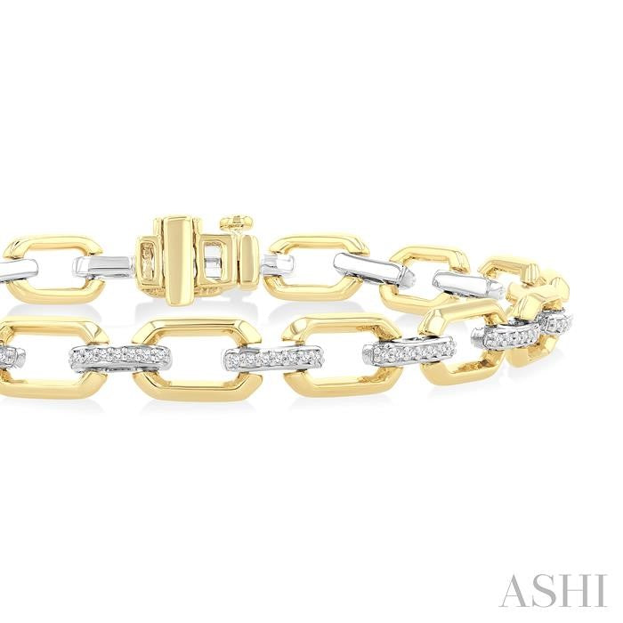 Bold Octagon Shape Link Diamond Fashion Bracelet