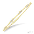 3 Stone Bezel Diamond Flex Bangle
