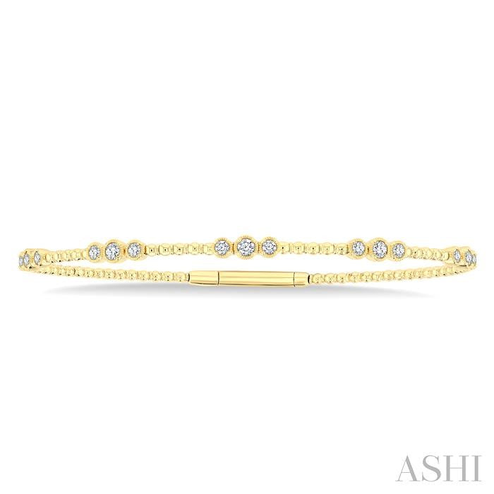 3 Stone Bezel Diamond Flex Bangle