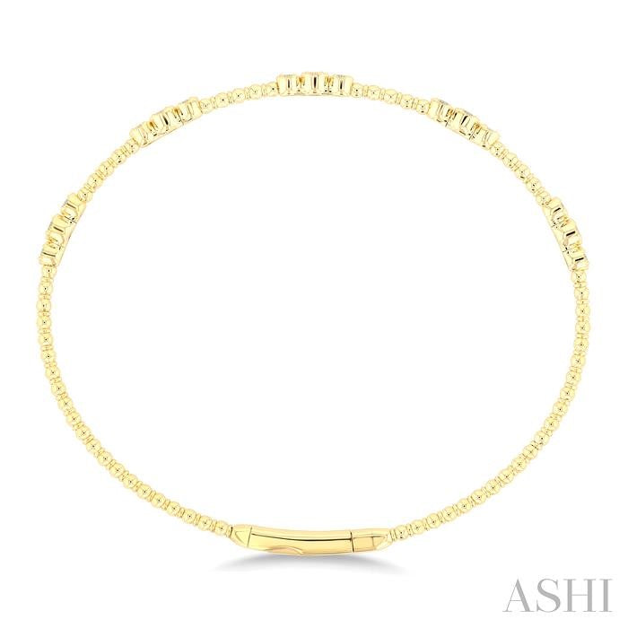 3 Stone Bezel Diamond Flex Bangle