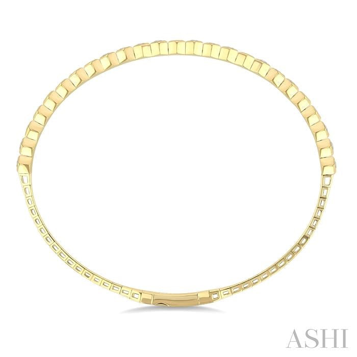 Hexagon Shape Diamond Straight Flex Bangle