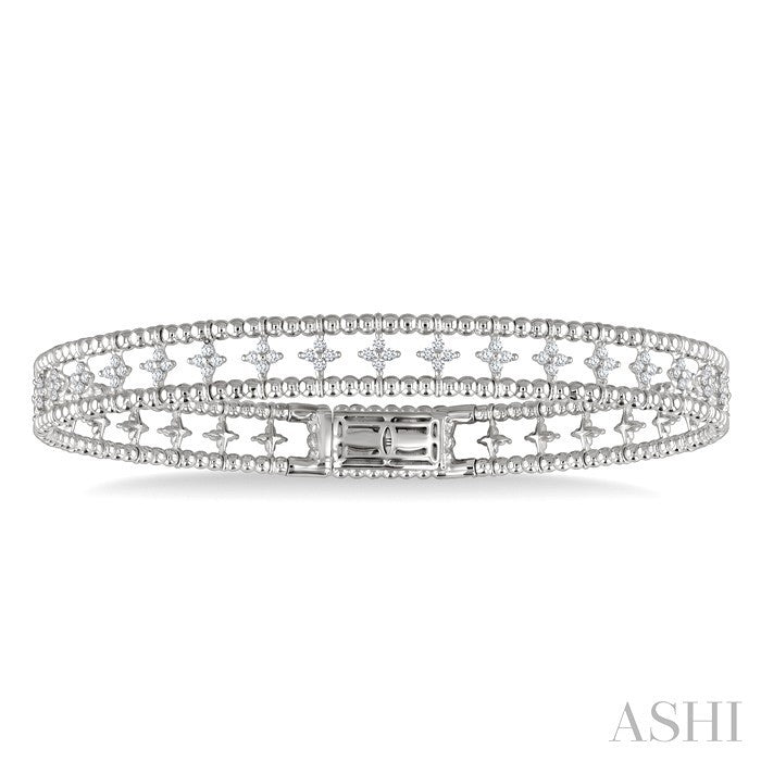 Flora Halfway Diamond Flex Bangle