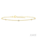 Round Shape Diamond Station Chain Bracelet