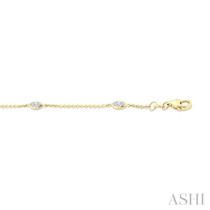 Marquise Shape Diamond Station Chain Bracelet