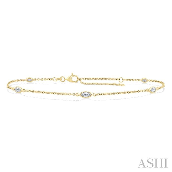 Marquise Shape Diamond Station Chain Bracelet