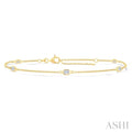 Emerald Shape Station Diamond Chain Bracelet