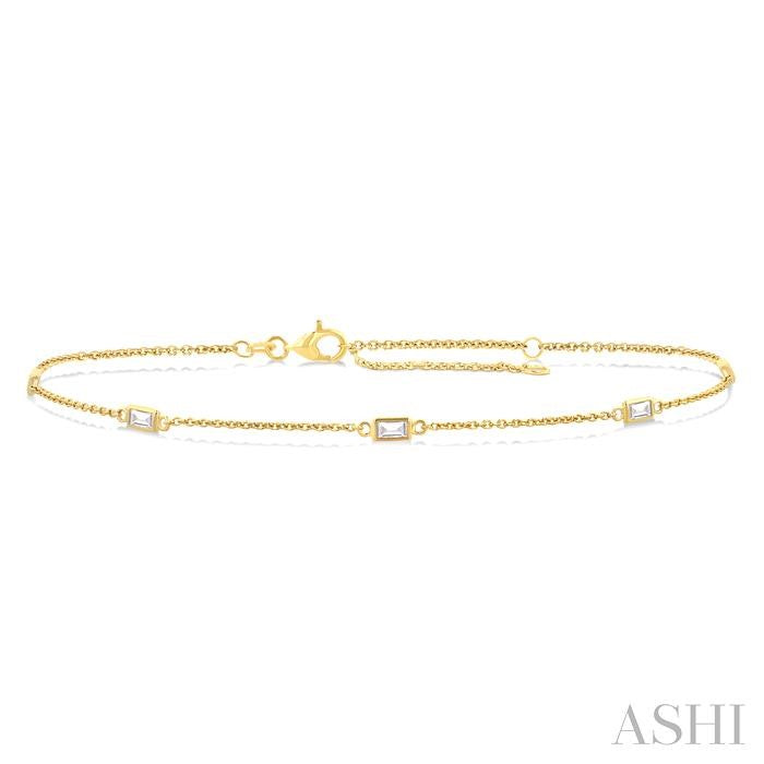 Rectangle Shape Station Diamond Chain Bracelet