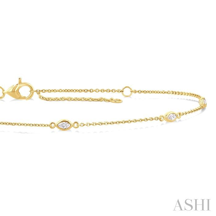 Marquise Shape Diamond Station Chain Bracelet