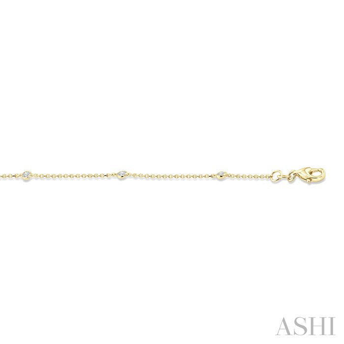 Round Shape Diamond Station Chain Bracelet