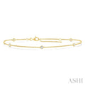 Round Shape Diamond Station Chain Bracelet