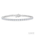 Emerald Shape East-West Diamond Tennis Bracelet