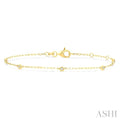 Round Shape Paperclip Diamond Station Chain Bracelet