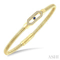 Hexagon Shape Gemstone & Diamond Fashion Flex Bangle
