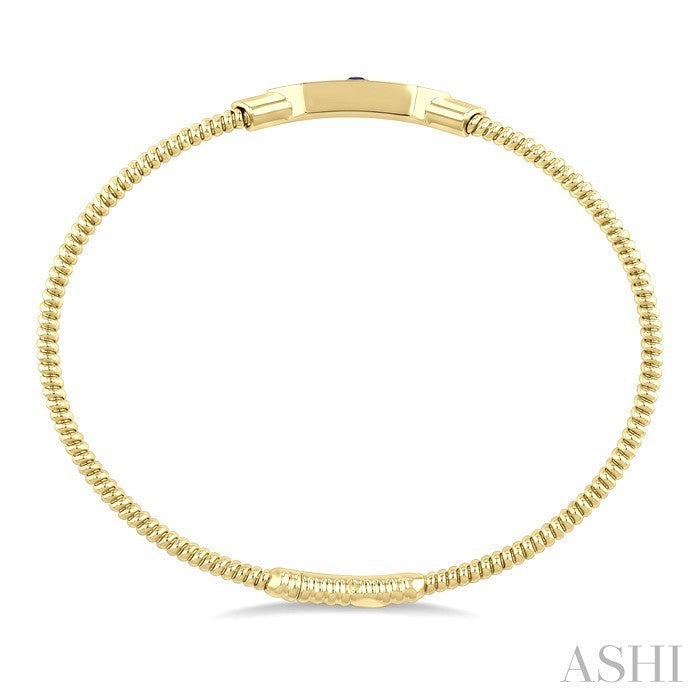 Hexagon Shape Gemstone & Diamond Fashion Flex Bangle