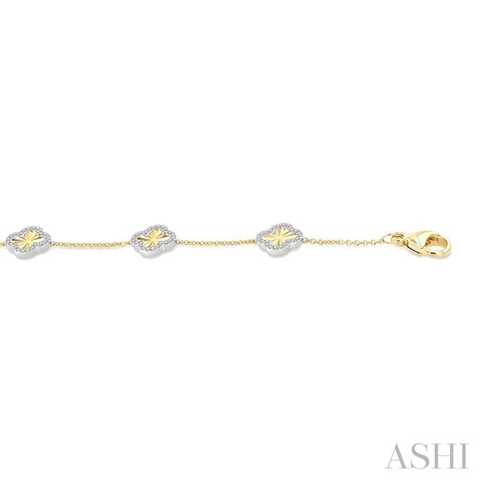 Clover Fluted Diamond Fashion Chain Bracelet