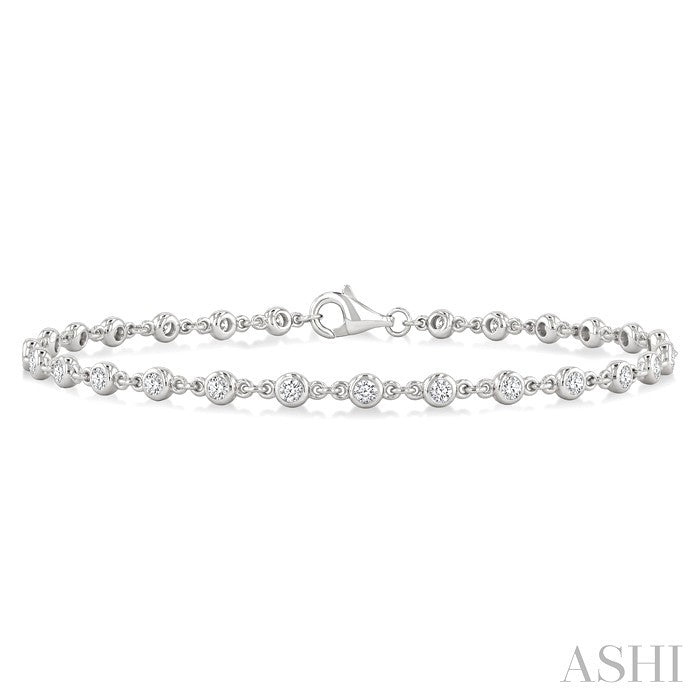 Bezel Set Diamond Station Bracelet