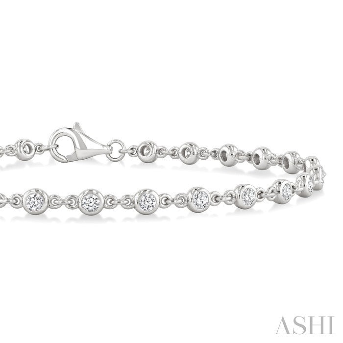 Bezel Set Diamond Station Bracelet