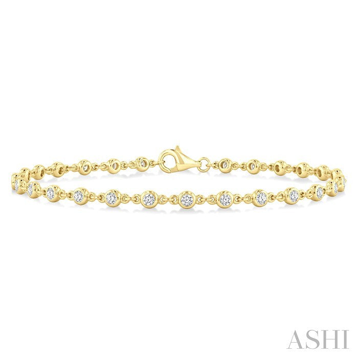 Bezel Set Diamond Station Bracelet