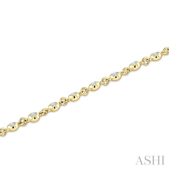 Bezel Set Diamond Station Bracelet