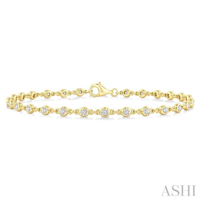 Bezel Set Diamond Station Bracelet