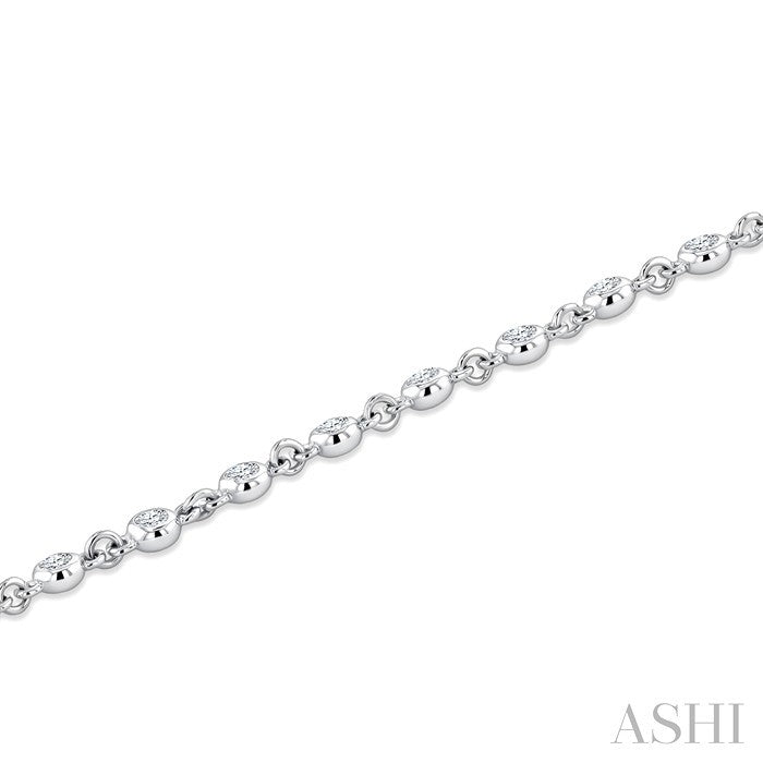Bezel Set Diamond Station Bracelet