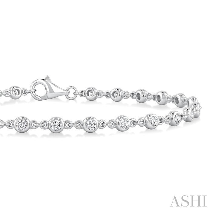 Bezel Set Diamond Station Bracelet