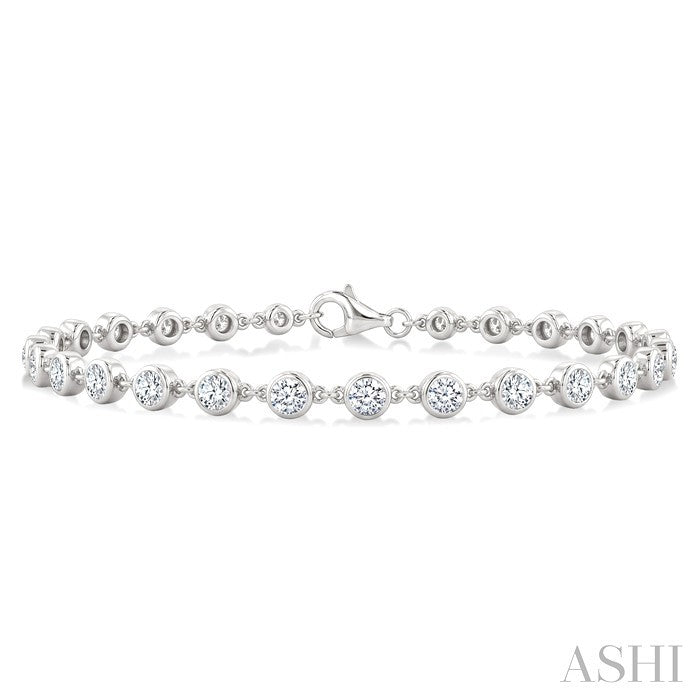 Bezel Set Diamond Station Bracelet