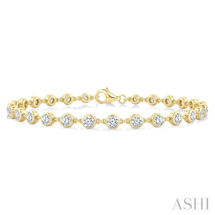 Bezel Set Diamond Station Bracelet