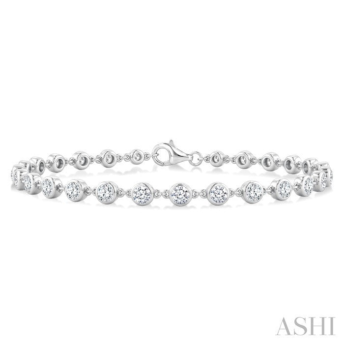Bezel Set Diamond Station Bracelet