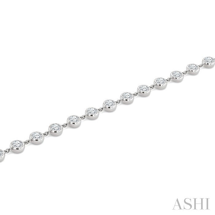 Bezel Set Diamond Station Bracelet