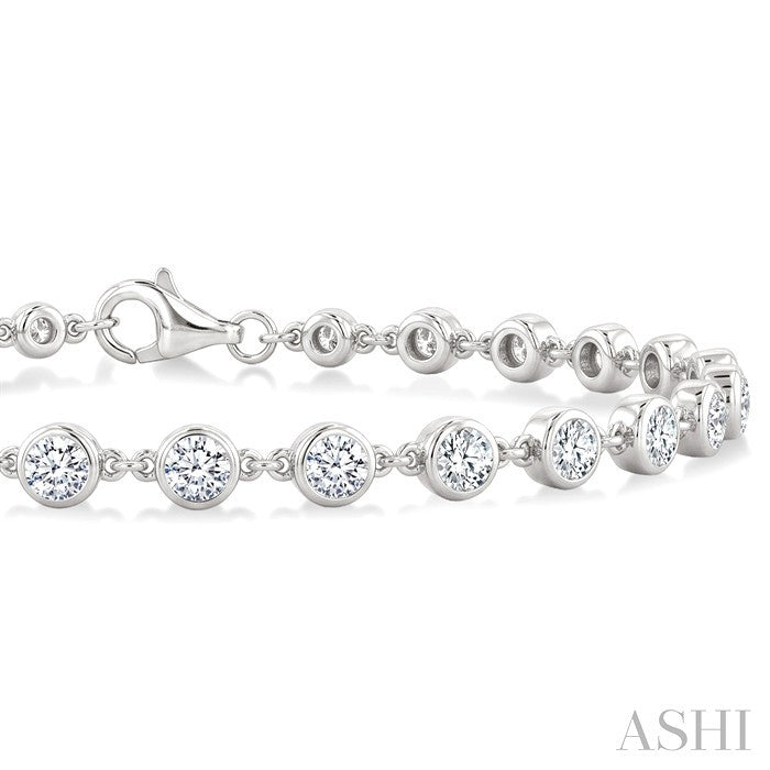 Bezel Set Diamond Station Bracelet