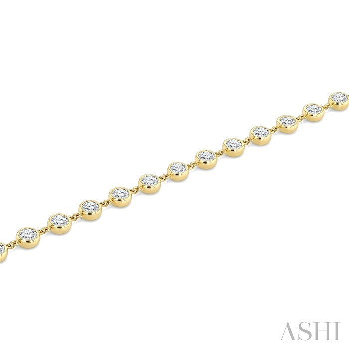 Bezel Set Diamond Station Bracelet