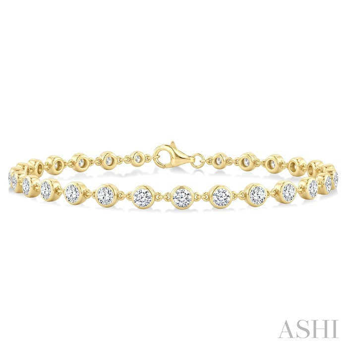 Bezel Set Diamond Station Bracelet