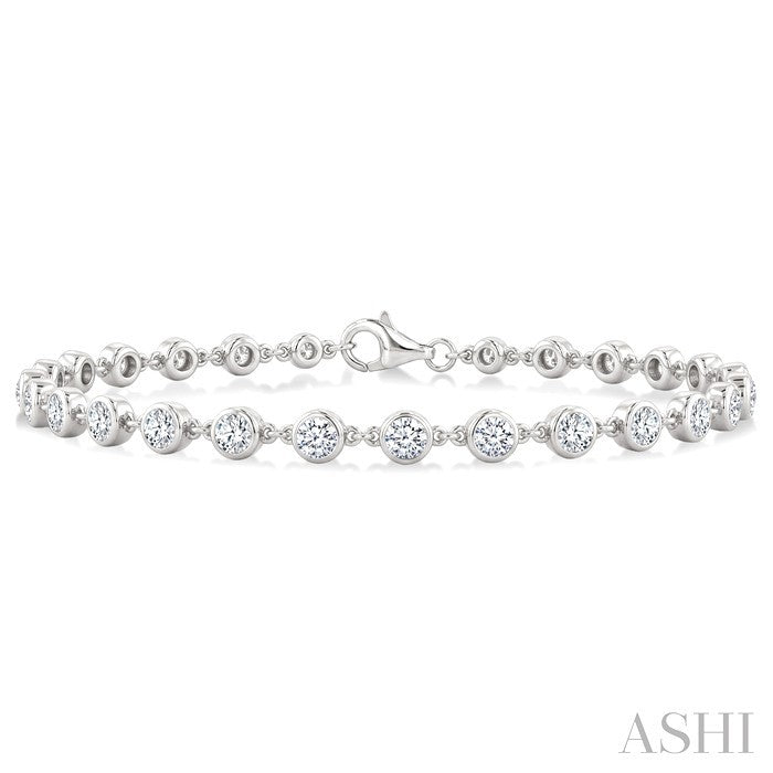Bezel Set Diamond Station Bracelet