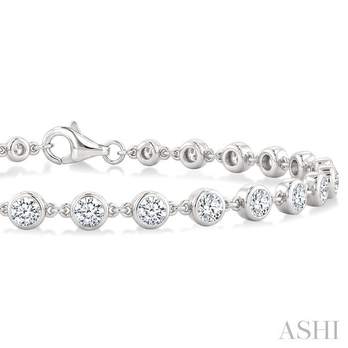 Bezel Set Diamond Station Bracelet