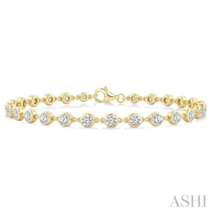 Bezel Set Diamond Station Bracelet