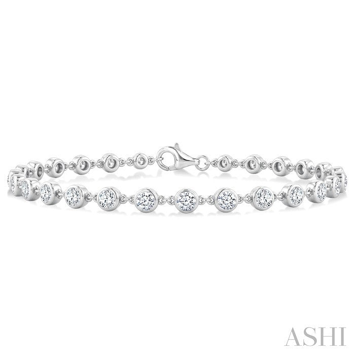 Bezel Set Diamond Station Bracelet