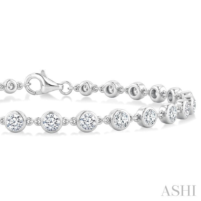 Bezel Set Diamond Station Bracelet