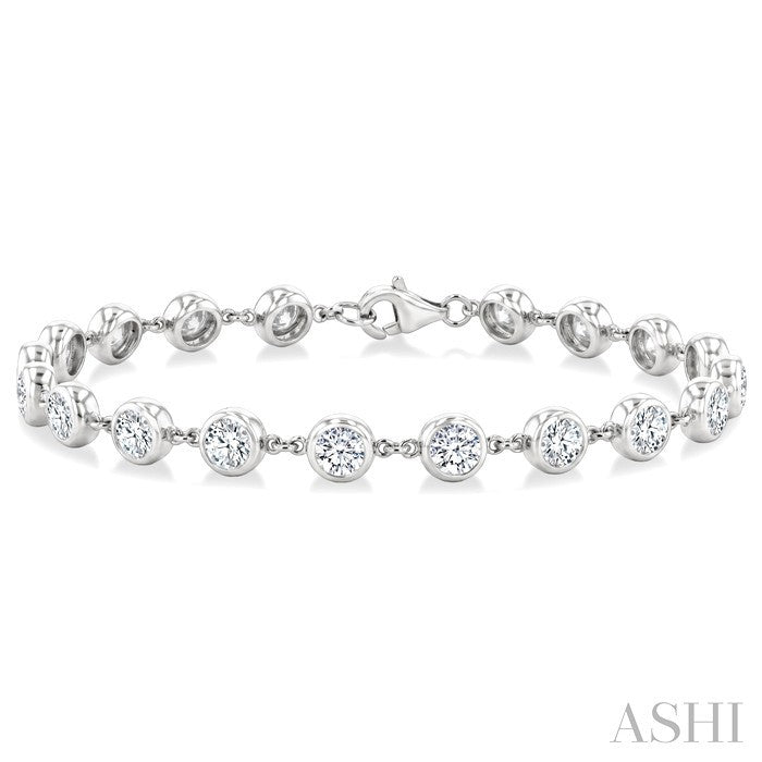 Bezel Set Diamond Station Bracelet