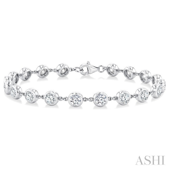 Bezel Set Diamond Station Bracelet