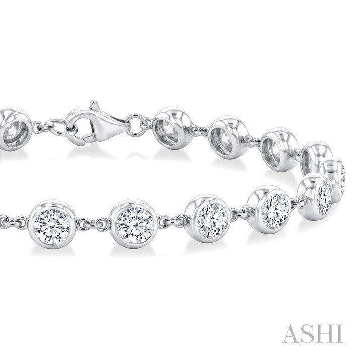 Bezel Set Diamond Station Bracelet
