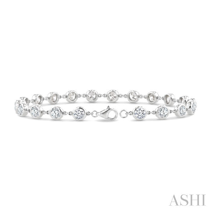 Bezel Set Diamond Station Bracelet