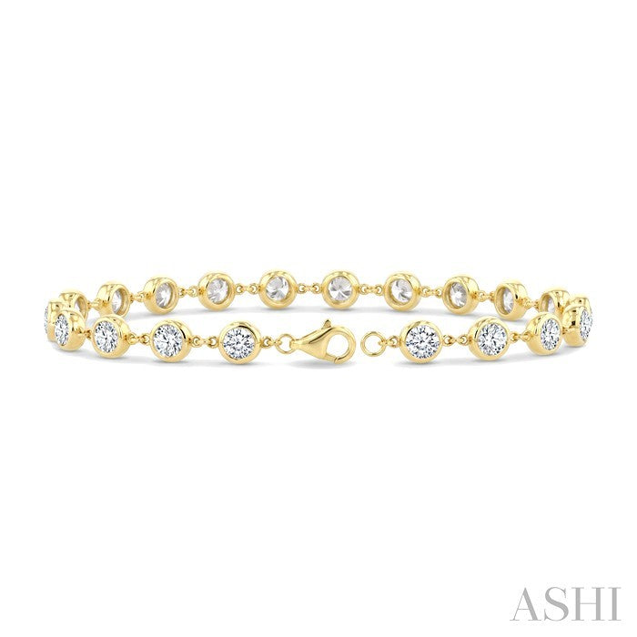 Bezel Set Diamond Station Bracelet
