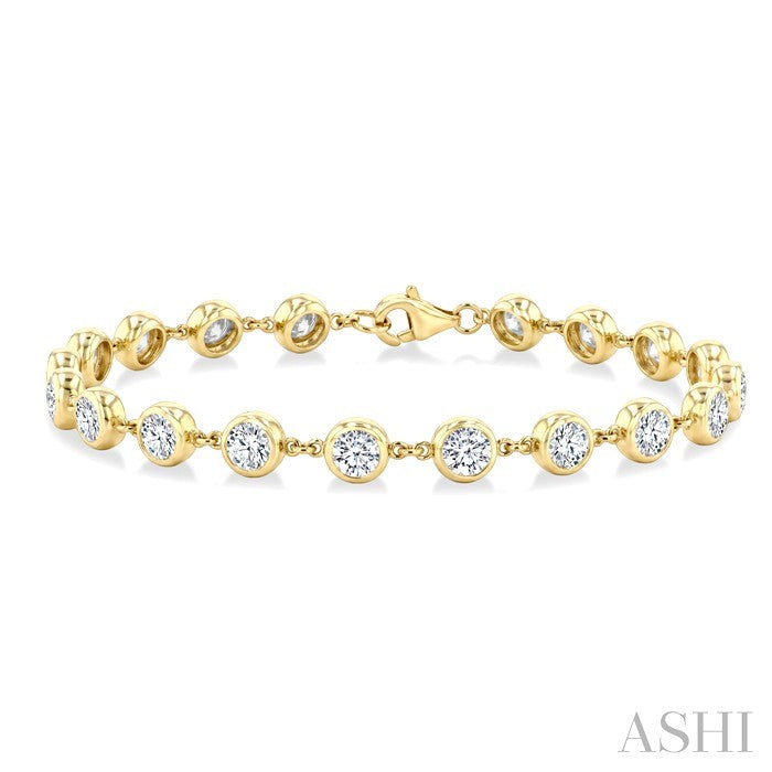 Bezel Set Diamond Station Bracelet