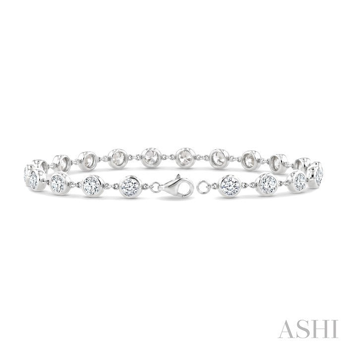 Bezel Set Diamond Station Bracelet