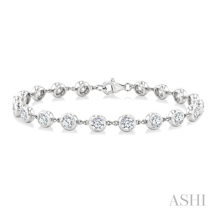 Bezel Set Diamond Station Bracelet
