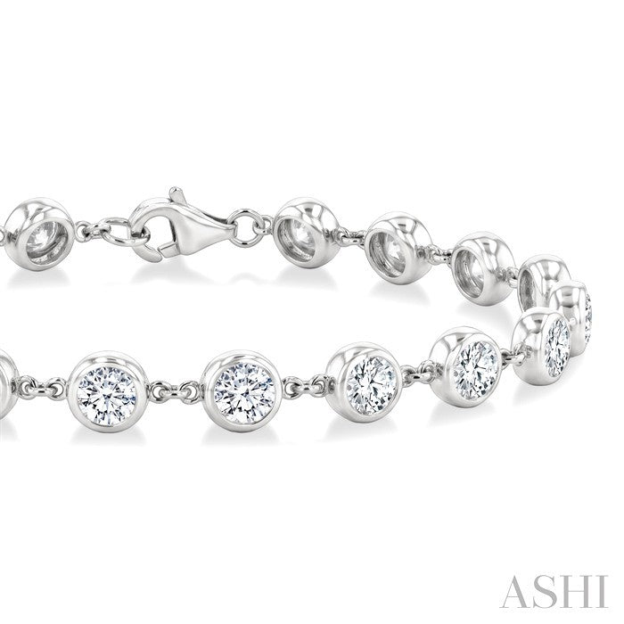 Bezel Set Diamond Station Bracelet