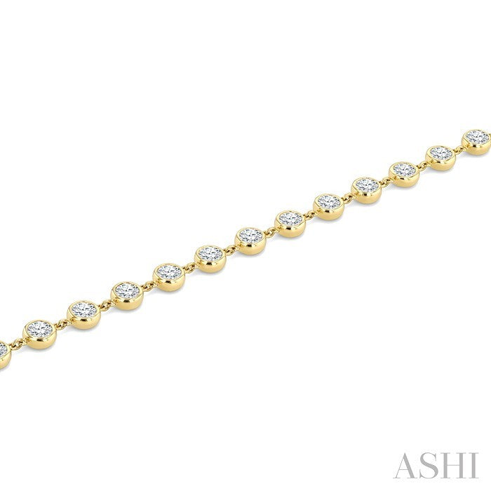 Bezel Set Diamond Station Bracelet