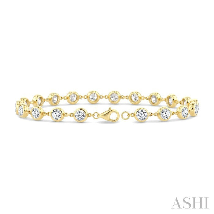Bezel Set Diamond Station Bracelet